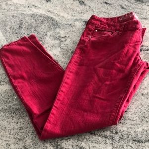 Express Zelda Red skinny jeans 8 ultra low rise